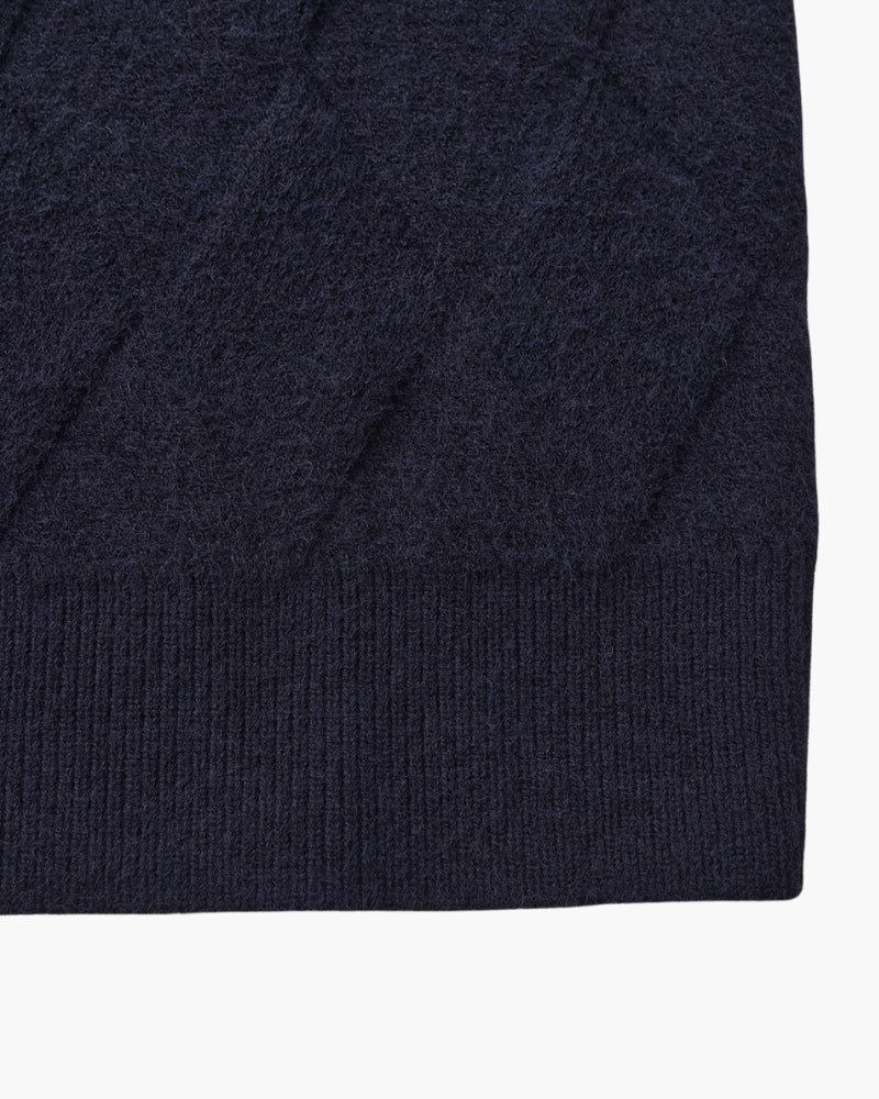 Diamond Knit Crewneck Sweater - Dalm Fashion