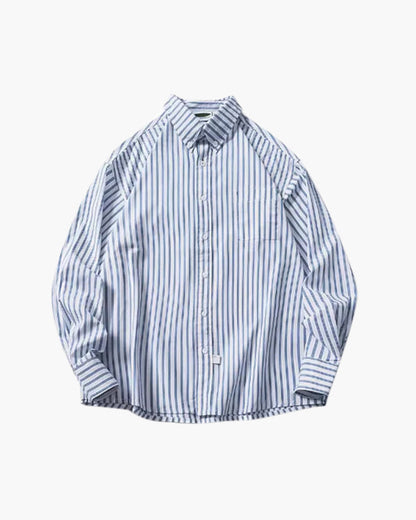 Oversized Striped Shirt - Dalm Fashion