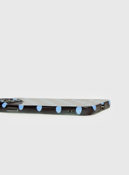 Ferrera iPhone Case Black / Blue Polka