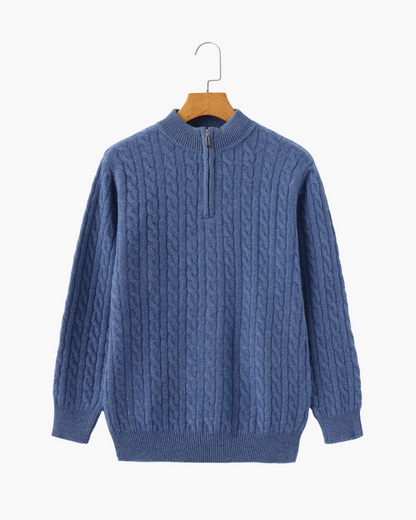 100% Cashmere Woven Half Zip - Dalm Fashion