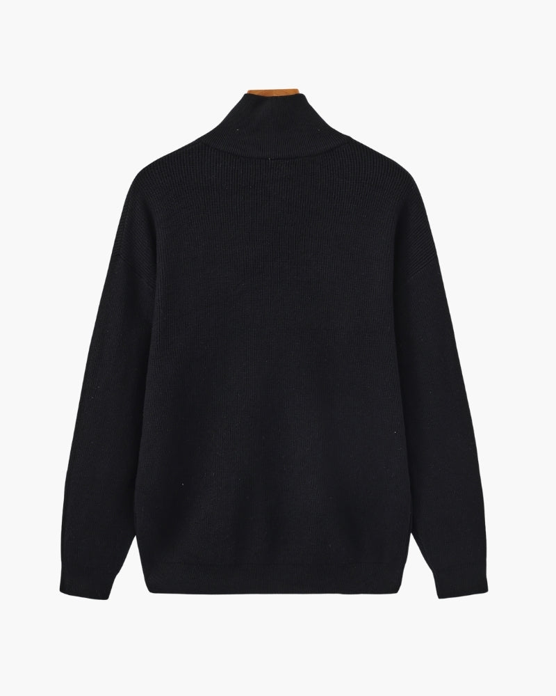 Refined Half-Zip Knit Pullover - Dalm Fashion