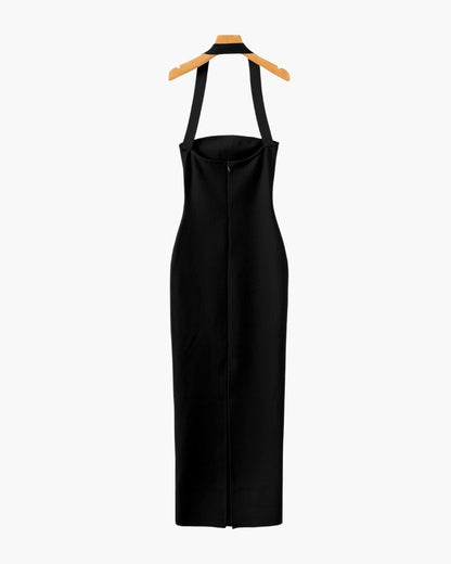 Women's Halter Neck Slim-Fit Maxi Dress - Dalm Fashion