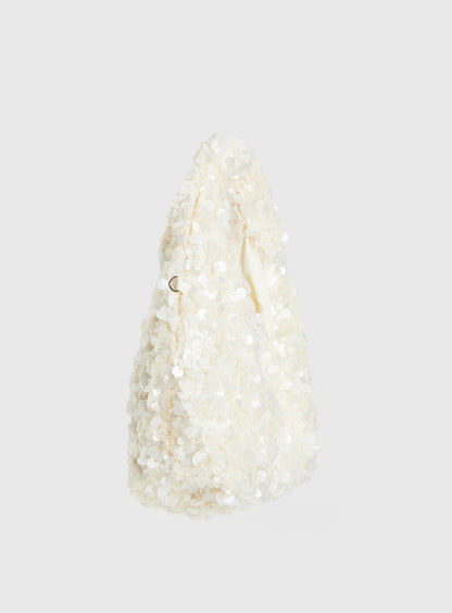 Midnights Sequin Shoulder Bag White