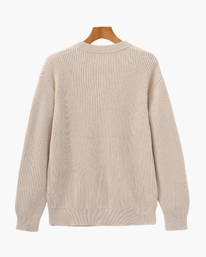 Rib Knit Crewneck - Dalm Fashion
