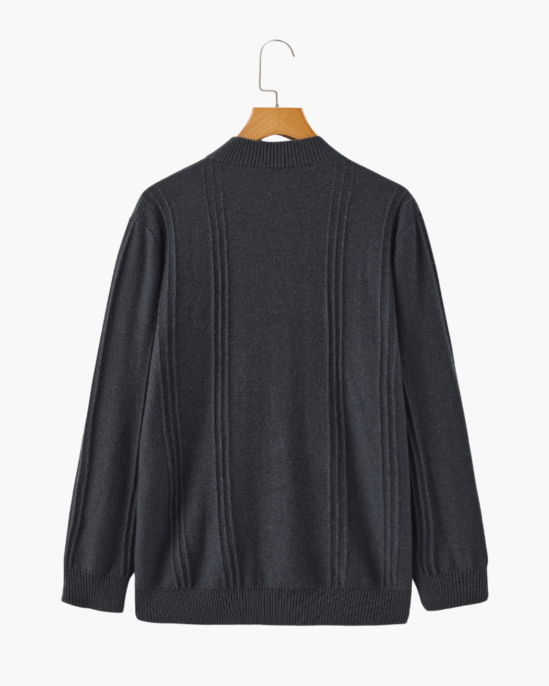 100% Cashmere Ribbed Half Zip - Dalm Fashion