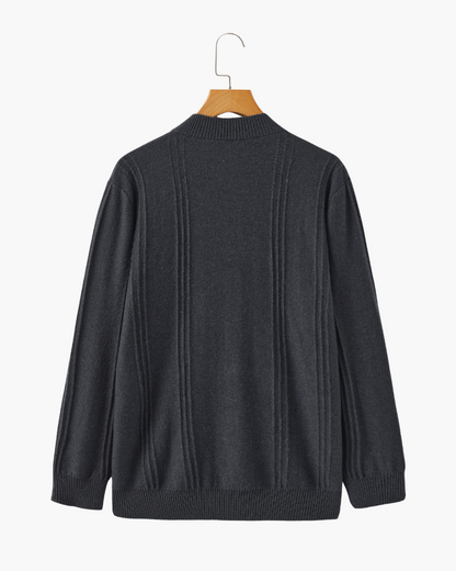 100% Cashmere Ribbed Half Zip - Dalm Fashion