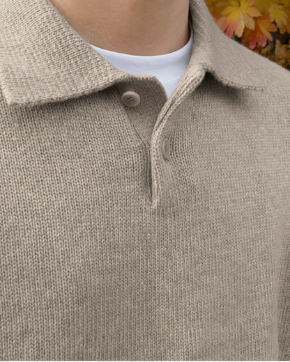 Woolen Button Half Zip - Dalm Fashion