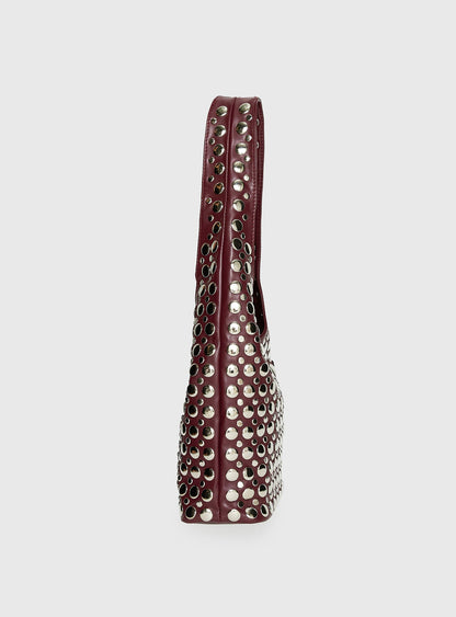In The Crowd Shoulder Bag Burgundy / Silver