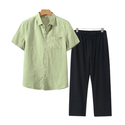 TheighT Linen Set (Short) - Dalm Fashion