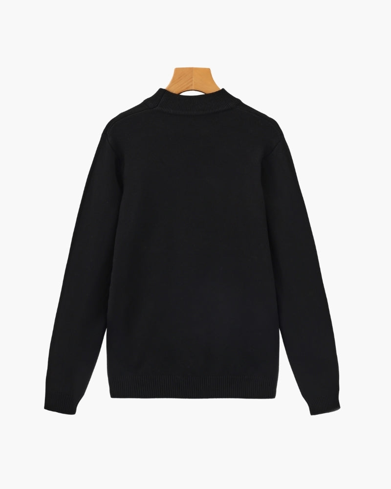 Essential Ribbed Mock Neck Sweater - Dalm Fashion