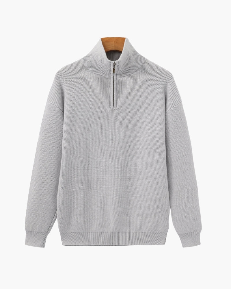 Refined Half-Zip Knit Pullover - Dalm Fashion