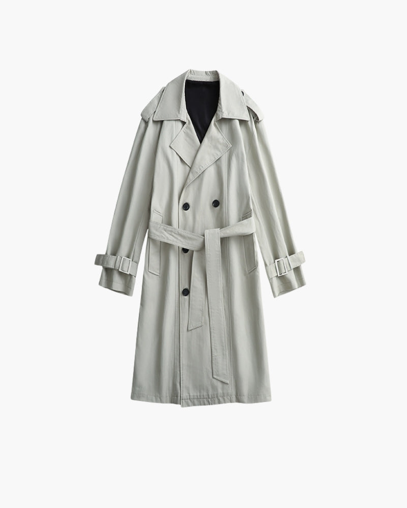 Classic Double-Breasted Trench Coat - Dalm Fashion