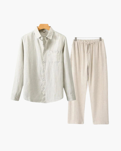 Linen Combo Set (Long Sleeve) - Dalm Fashion