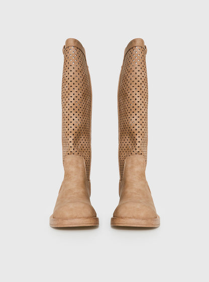 Therapy Festival Knee High Boots Natural