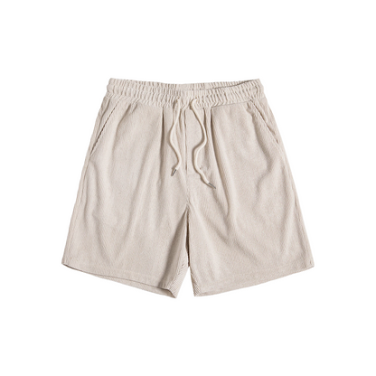 Short-Sleeved Corduroy Button Up Shirt & Shorts - Dalm Fashion