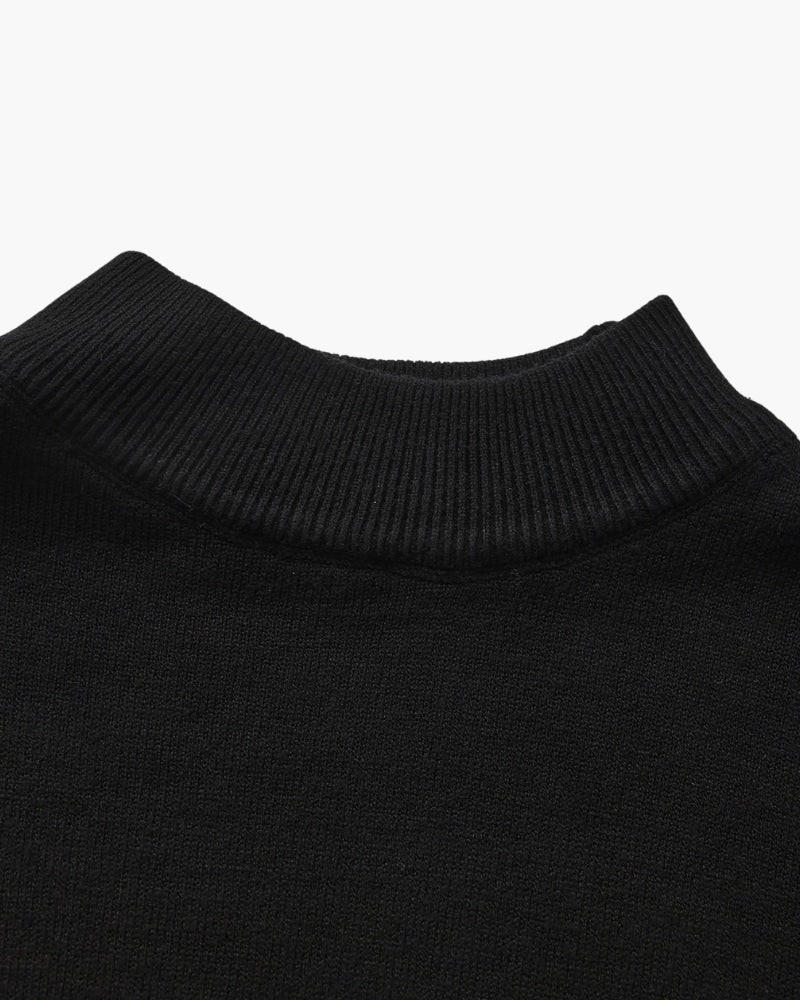 Essential Ribbed Mock Neck Sweater - Dalm Fashion