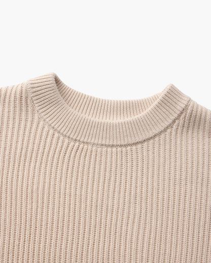 Rib Knit Crewneck - Dalm Fashion