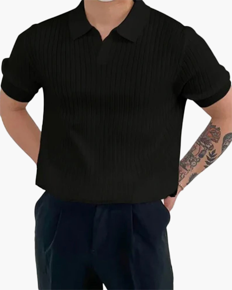 Florence - Ribbed Cotton Polo - Dalm Fashion