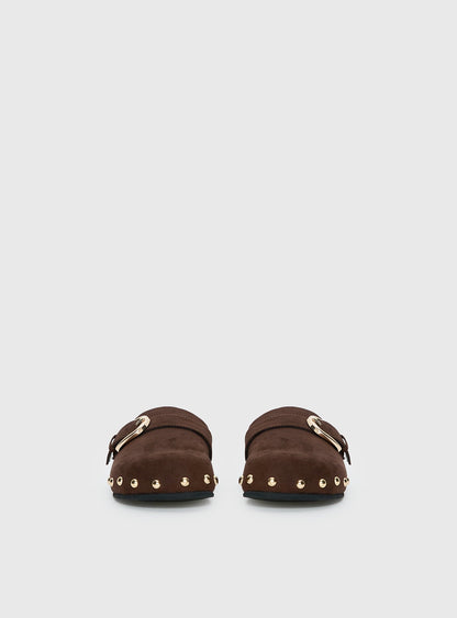 Way Life Goes Stud Detail Clogs Chocolate