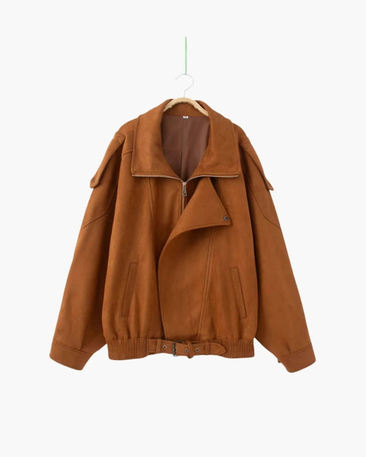 Vintage Suede Drape Jacket - Dalm Fashion