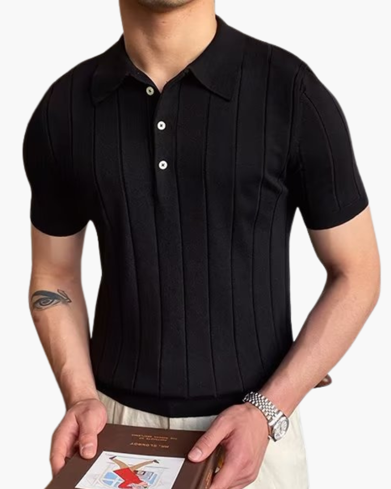 Cannes Ribbed Cotton Polo - Dalm Fashion