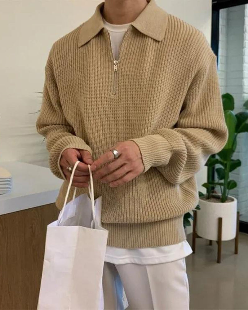 Cesare Half Zip Sweater - Dalm Fashion
