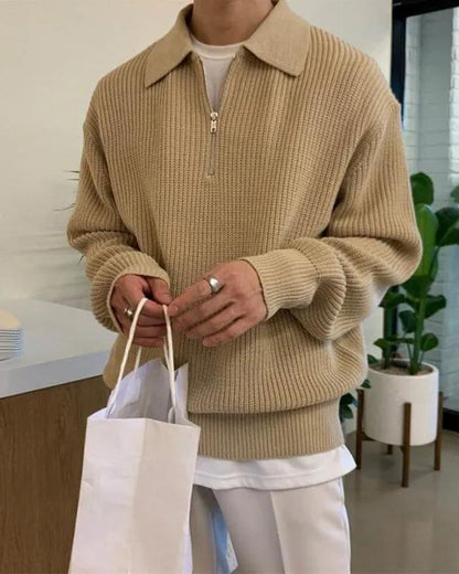 Cesare Half Zip Sweater - Dalm Fashion