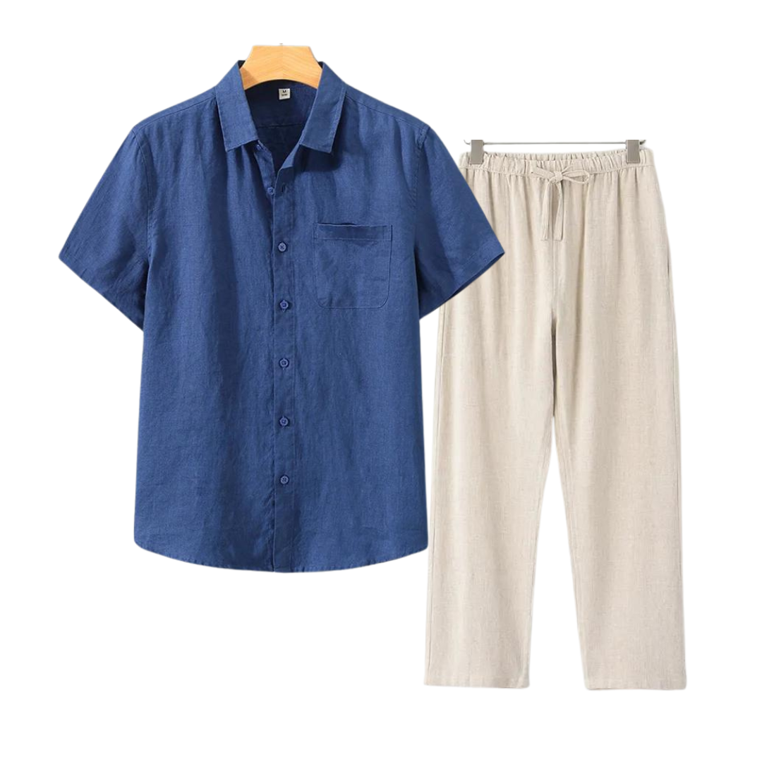 TheighT Linen Set (Short) - Dalm Fashion