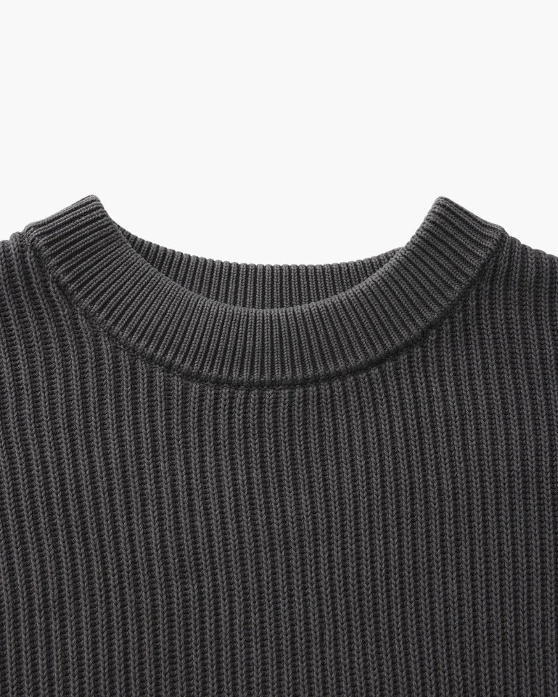 Rib Knit Crewneck - Dalm Fashion