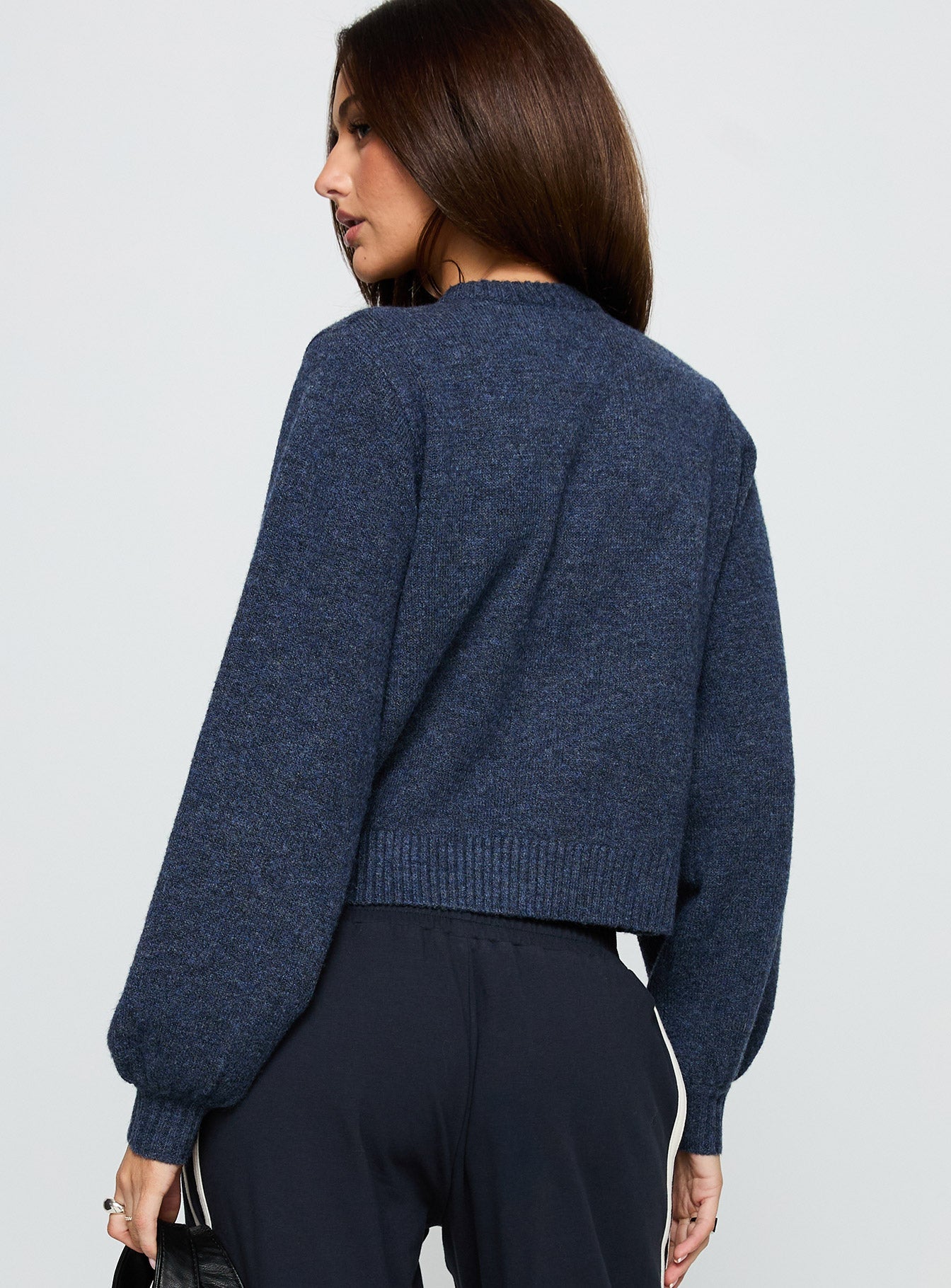 Kammi Button Up Cardigan Navy