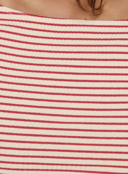 Cheirosa Off Shoulder Top Red Stripe
