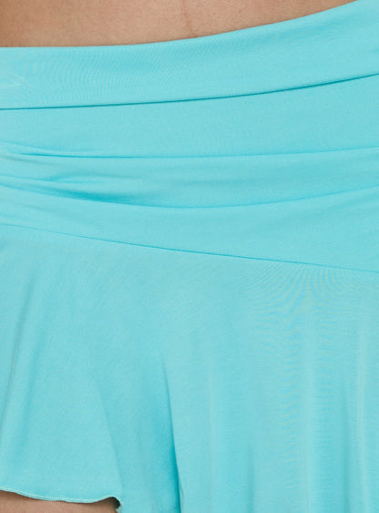 Miyana Asymmetrical Mini Skirt Cyan