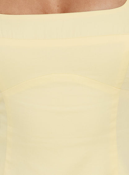 Lelouise Tie Back Mini Dress Butter Yellow