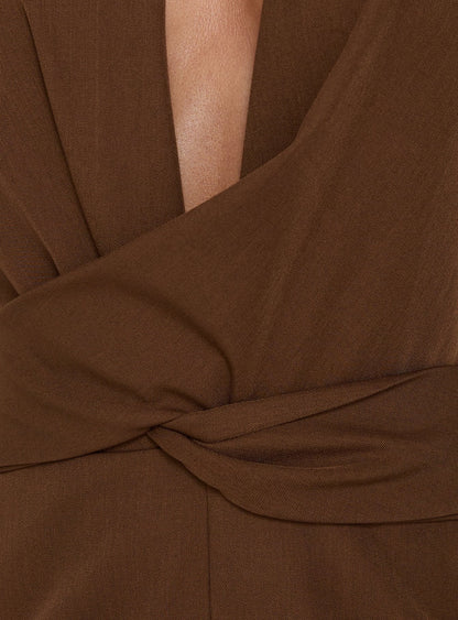 Dolana Halter Romper Chocolate