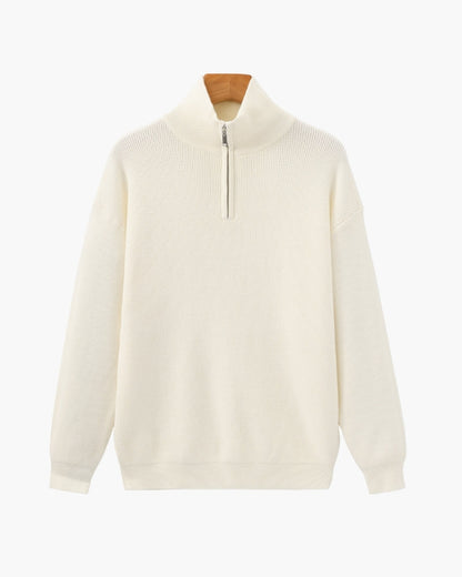 Refined Half-Zip Knit Pullover - Dalm Fashion