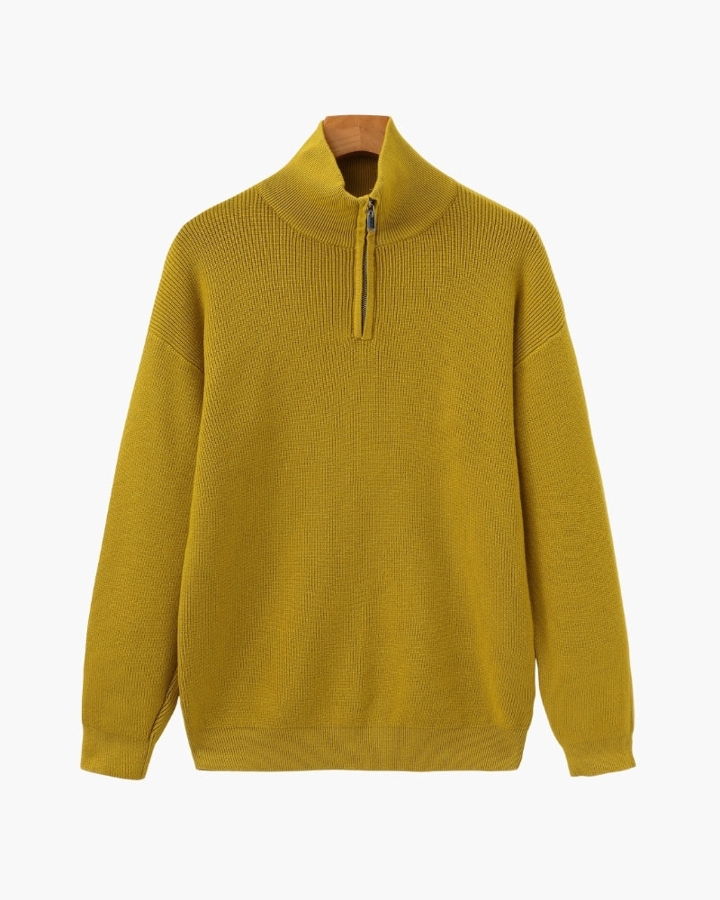 Refined Half-Zip Knit Pullover - Dalm Fashion