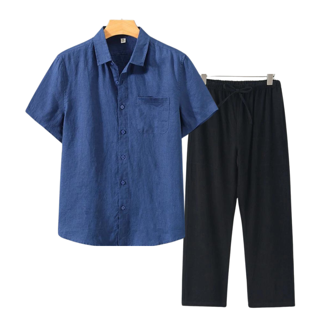 TheighT Linen Set (Short) - Dalm Fashion
