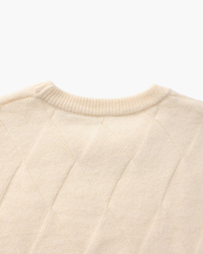 Diamond Knit Crewneck Sweater - Dalm Fashion