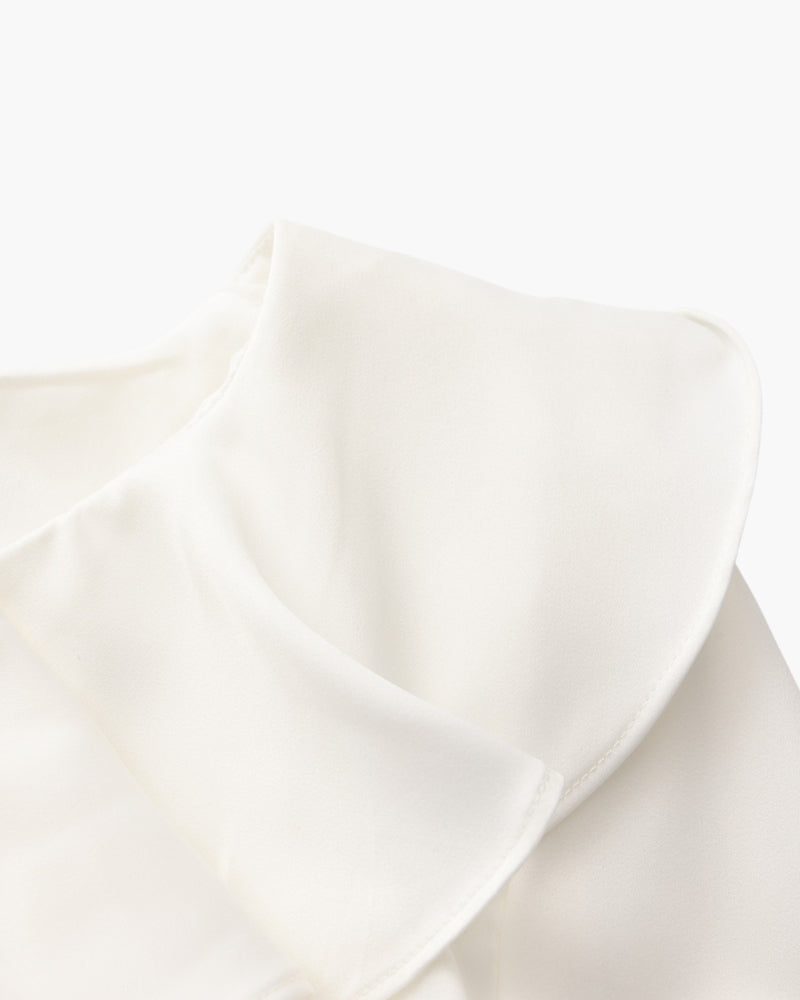 Pearl Button Ruffle Midi Dress - Dalm Fashion
