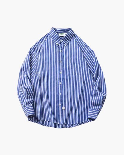 Oversized Striped Shirt - Dalm Fashion