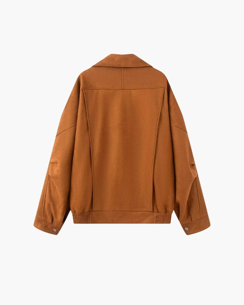 Vintage Suede Drape Jacket - Dalm Fashion