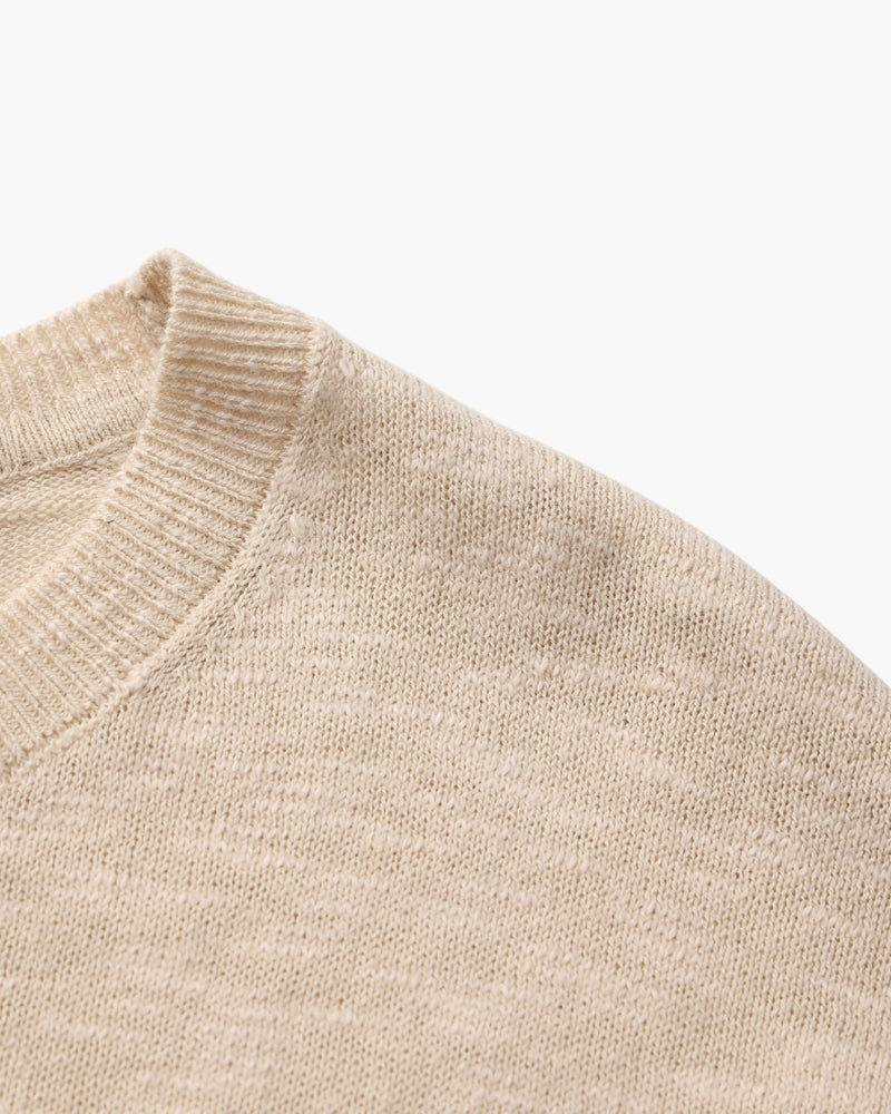 Linen Cotton Essential Crewneck - Dalm Fashion