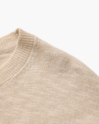 Linen Cotton Essential Crewneck - Dalm Fashion