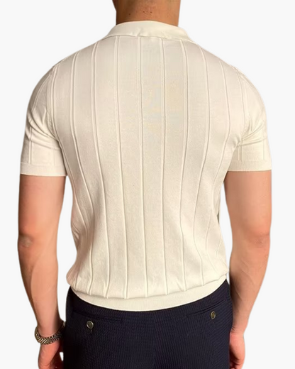 Cannes Ribbed Cotton Polo - Dalm Fashion
