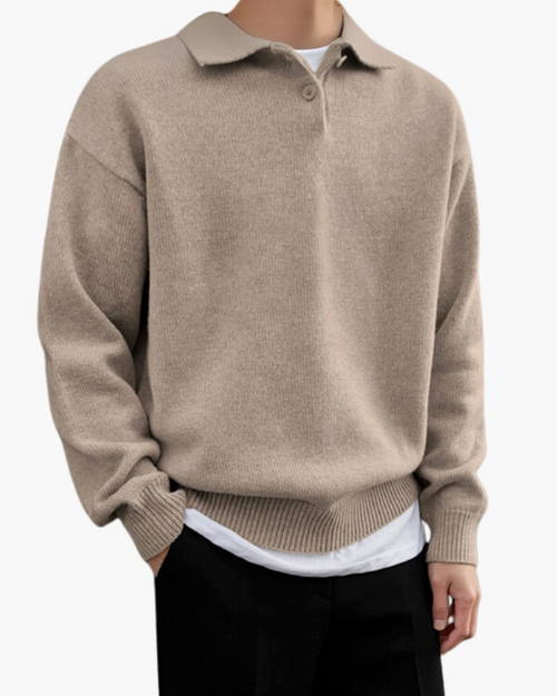 Woolen Button Half Zip - Dalm Fashion