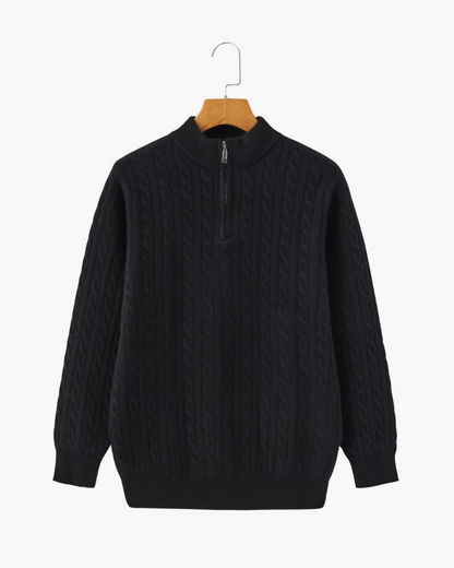 100% Cashmere Woven Half Zip - Dalm Fashion