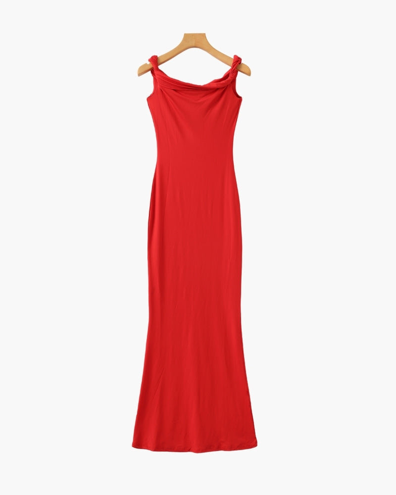 One-Shoulder Bodycon Long Dress - Dalm Fashion