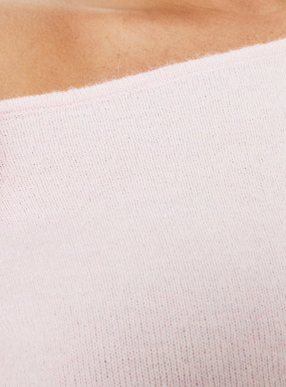 Selbey Fluffy Cinched Waist Off Shoulder Top Pink  Curve