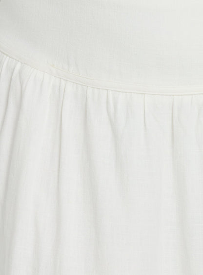 Heart Of Gold Linen Blend Midi Skirt White Curve