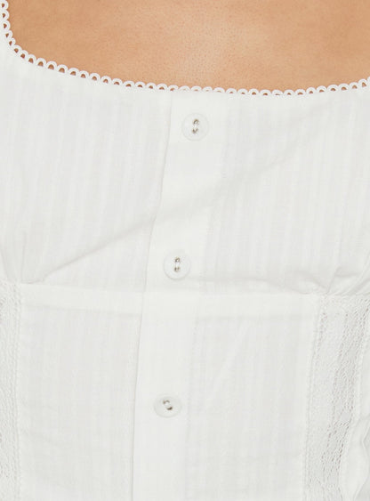 Skaii Square Neck Playsuit White